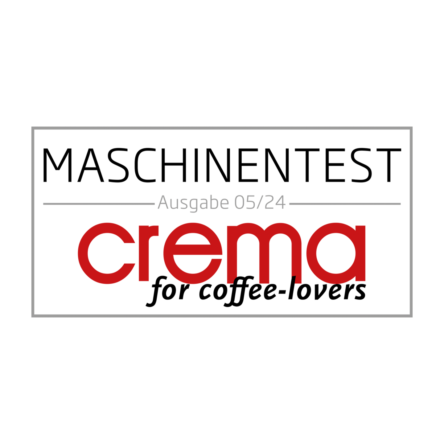 Logo con testo nero su sfondo grigio e cerchio rosso