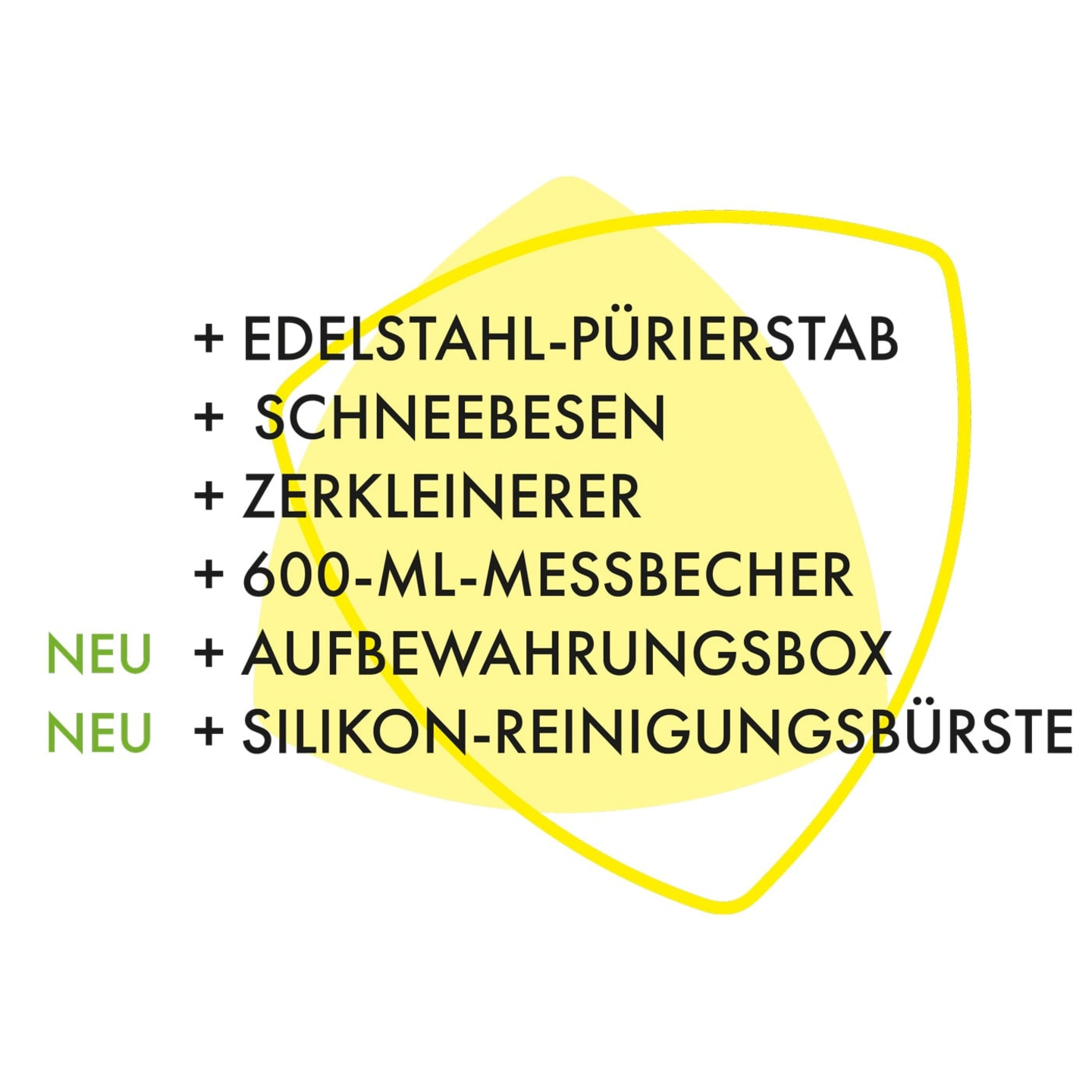 Stainless steel immersion blender, whisk, chopper, measuring cup, storage box, cleaning brush