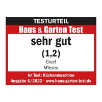 Résultat du test Haus & Garten Test très bon (1,2) Graef MYestro robot culinaire