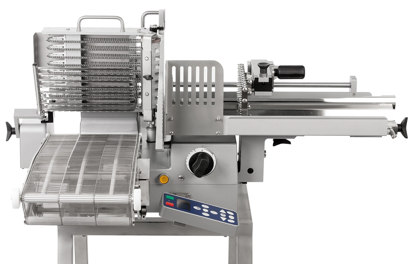 Trancheuse à viande, acier inoxydable, cuisine professionnelle, transformation alimentaire, machine à couper, industrie