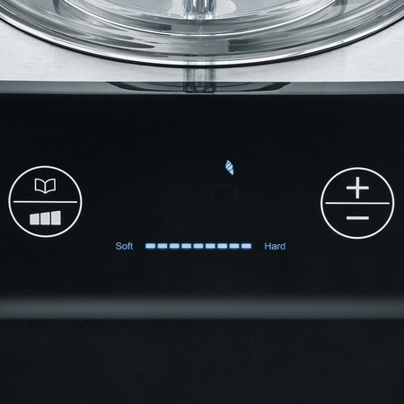 Ice cream machine control panel with soft and hard indicators and plus minus buttons