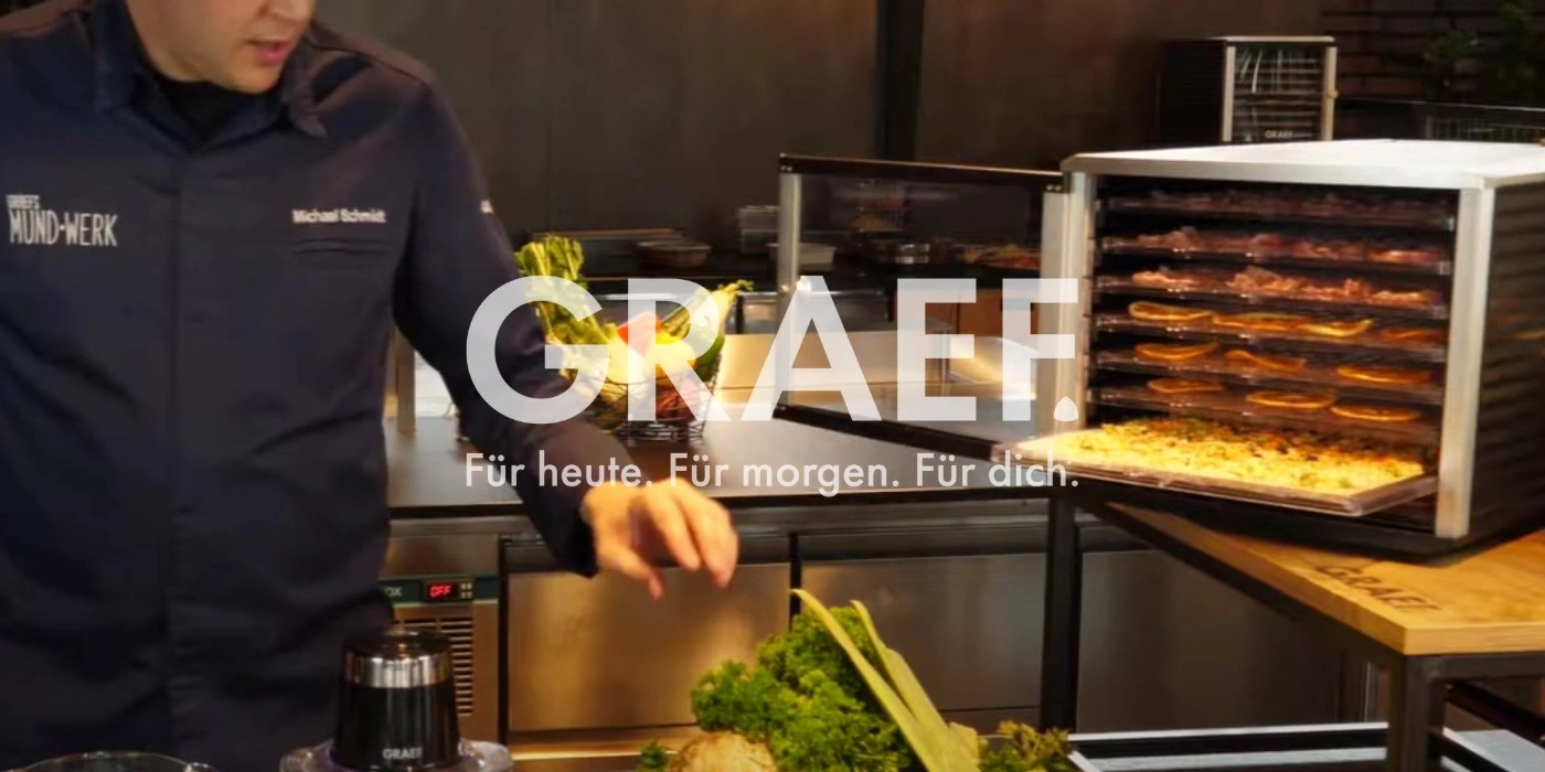 Man with GRAEF appliances, text: For today. For tomorrow. For you.