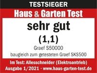 Testeur Haus & Garten Test: très bon (1,1) pour Graef S50000, similaire au SKS500.