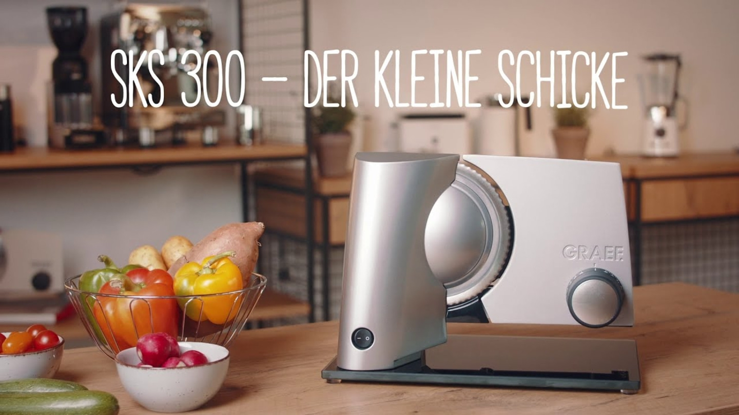 Graef SKS 300, trancheuse, légumes, fruits, cuisine, table, nourriture, appareil, couteau, chic