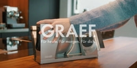 Graef slicer with text: For today. For tomorrow. For you.