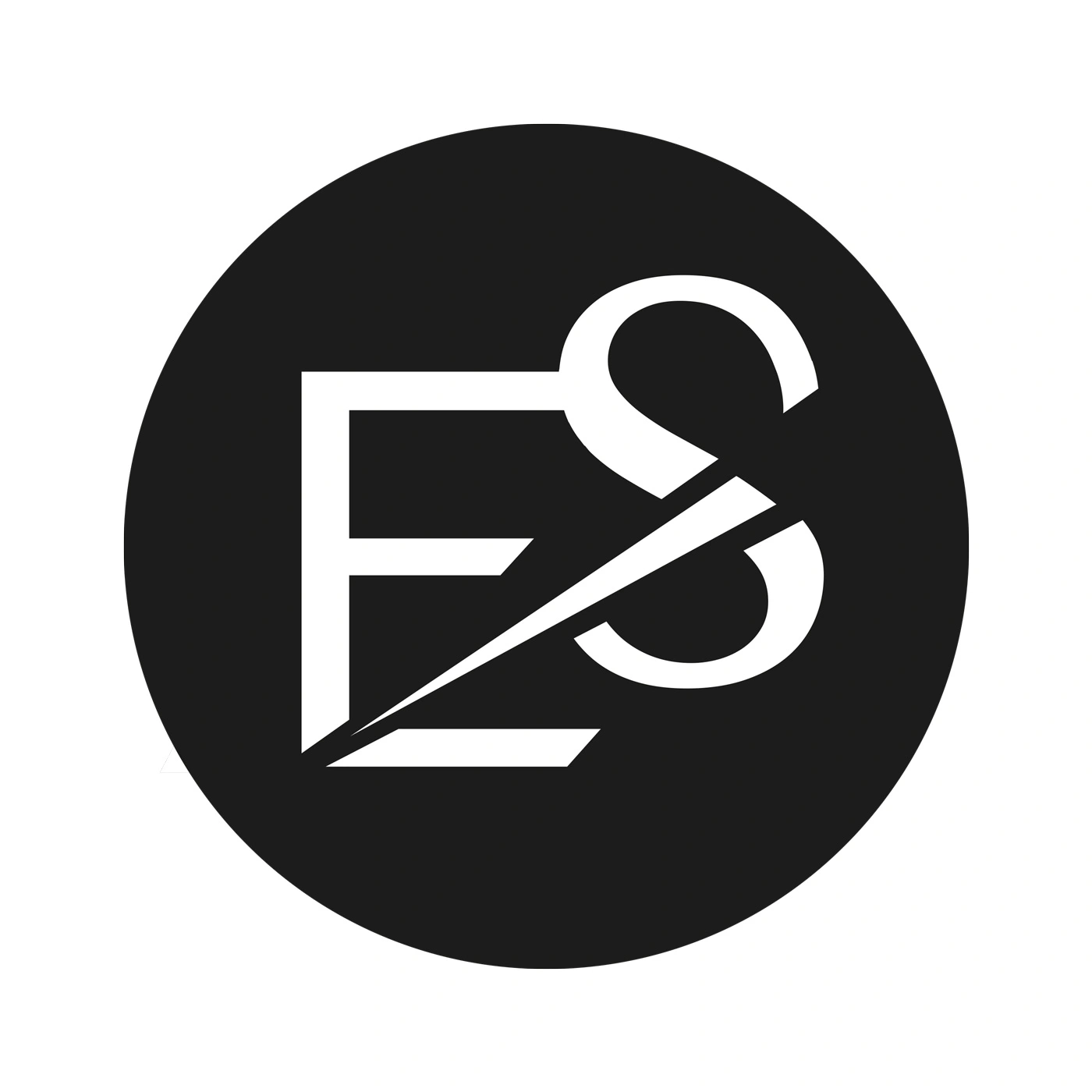 Logo avec les lettres E et S dans un cercle noir