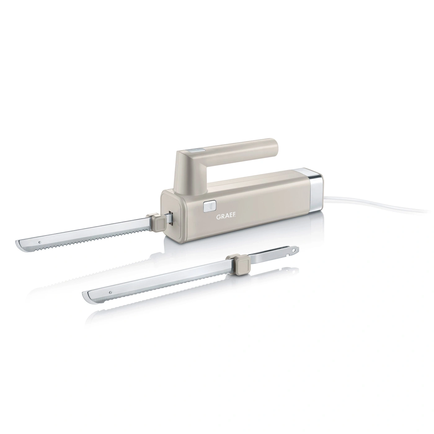 Electric knife with two blades, beige, GRAEF, kitchen appliance, cutting tool