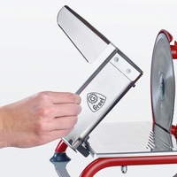 Meat slicer, red, silver, hand, Graef, blade, food, kitchen, appliance, metal
