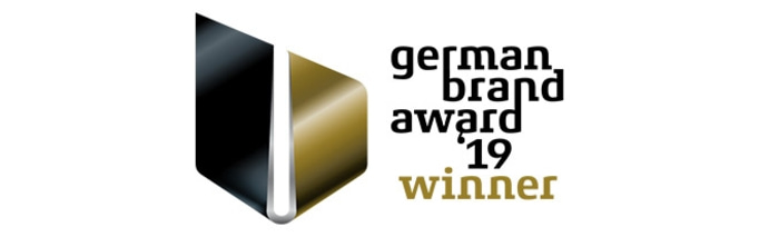 Logo German Brand Award 2019 Winner, couleurs noir et or