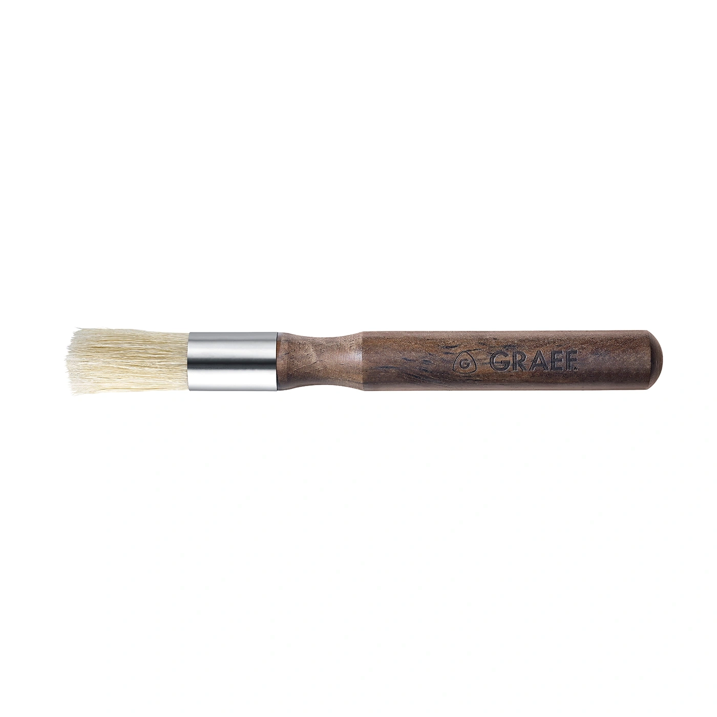Une brosse GRAEF avec un manche en bois, une virole métallique et des poils clairs.