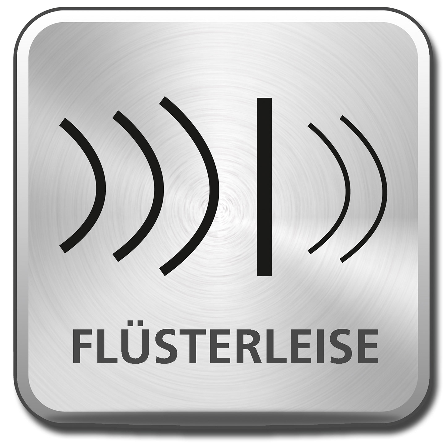 Simbolo sussurro. Onde sonore, barriera, funzionamento silenzioso.