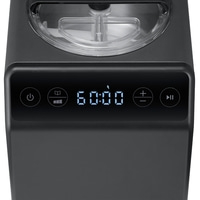 Ice cream machine with digital display, buttons, and a timer showing 60:00 minutes.