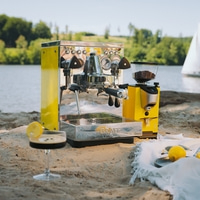 Macchina per espresso Estessa con portafiltro Acciaio inox / giallo