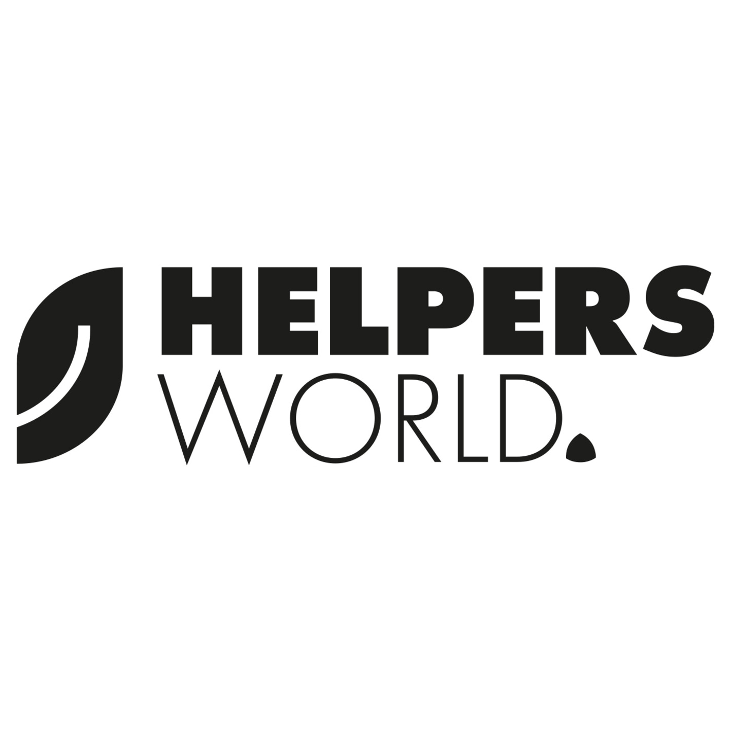 Logo HELPERSWORLD avec une feuille stylisée et le texte HELPERSWORLD.