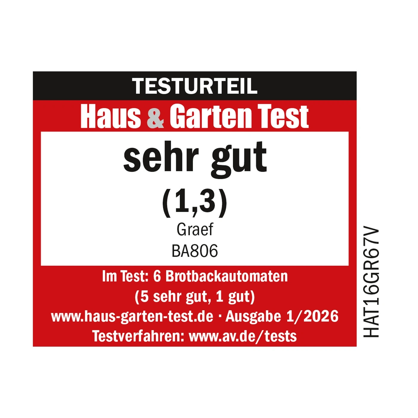 Verdict du test Maison & Jardin Test : très bien (1,3) par Graef BA806