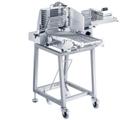 Meat slicer, stainless steel, professional, with wheels, for catering and kitchen