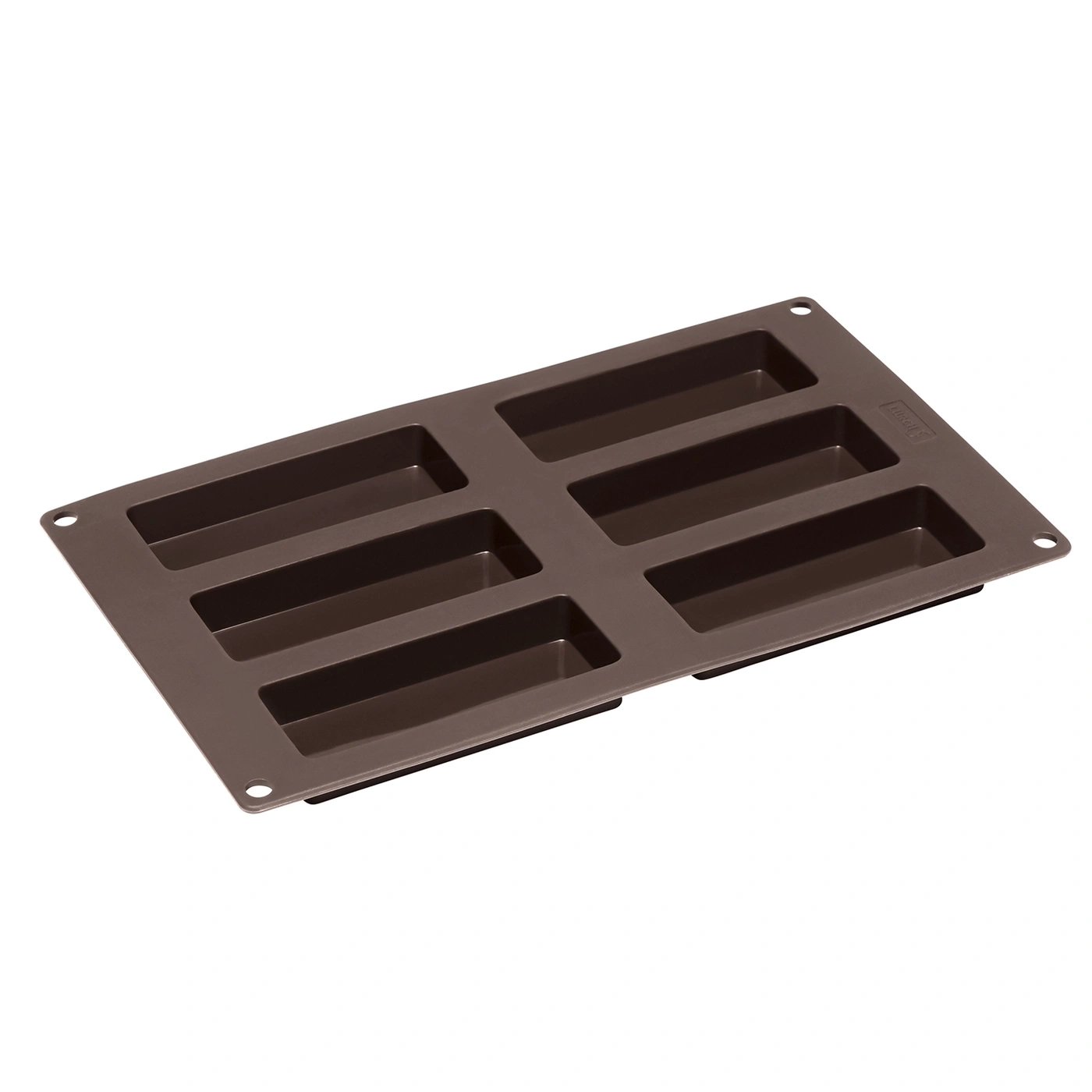 Moule à pâtisserie marron avec compartiments rectangulaires pour gâteaux ou pain
