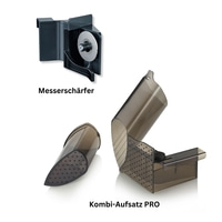 Affûteur de couteaux et accessoire Kombi PRO. Ustensiles de cuisine noirs. Accessoires.