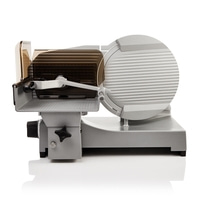 Affettatrice per carne, argento, professionale, con protezione, per alimenti, cucina, ristorante.