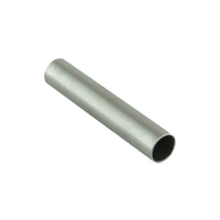 Silver metal cylinder tube isolated on white background, empty, cylindrical shape