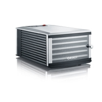 Graef food dehydrator with transparent trays and a red button