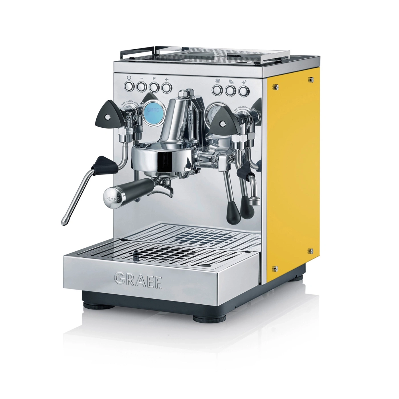 Macchina per espresso Estessa con portafiltro Acciaio inox / giallo
