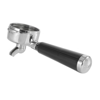 Chrome coffee filter holder with black handle and GRAEF logo at the end.
