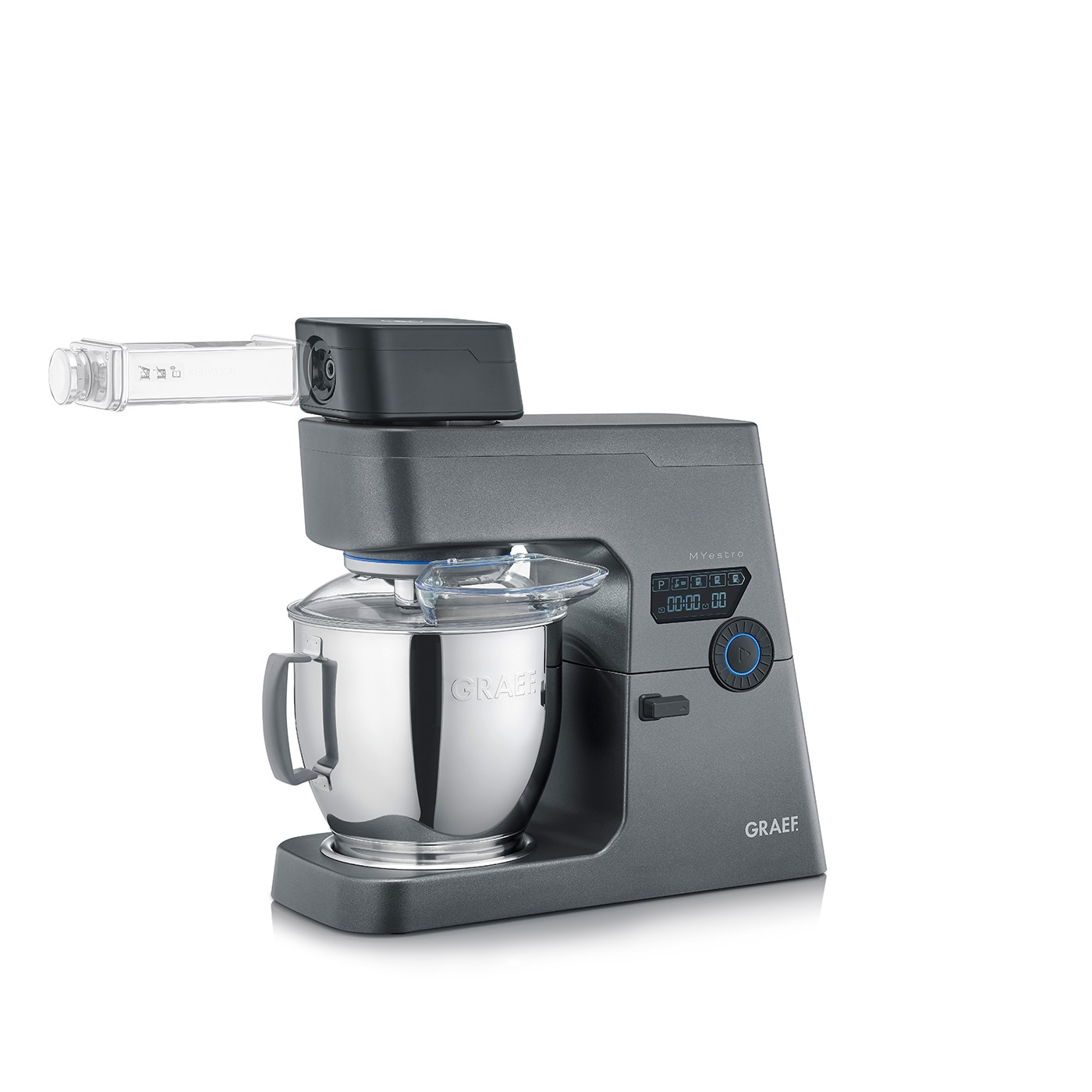 Robot da cucina Graef, grigio, con accessori, ciotola in acciaio inox, display digitale, MYestro