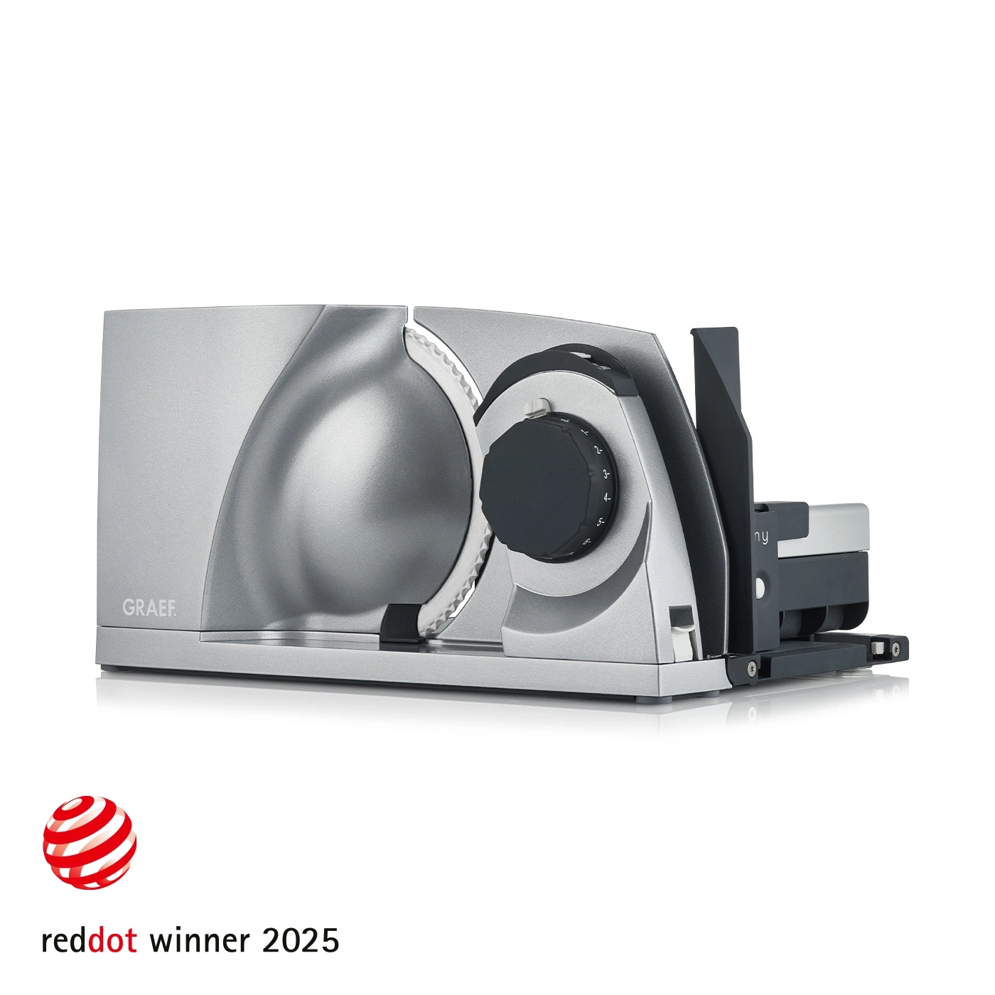 Graef slicer, silver, Red Dot Award 2025, kitchen appliance, cutting machine