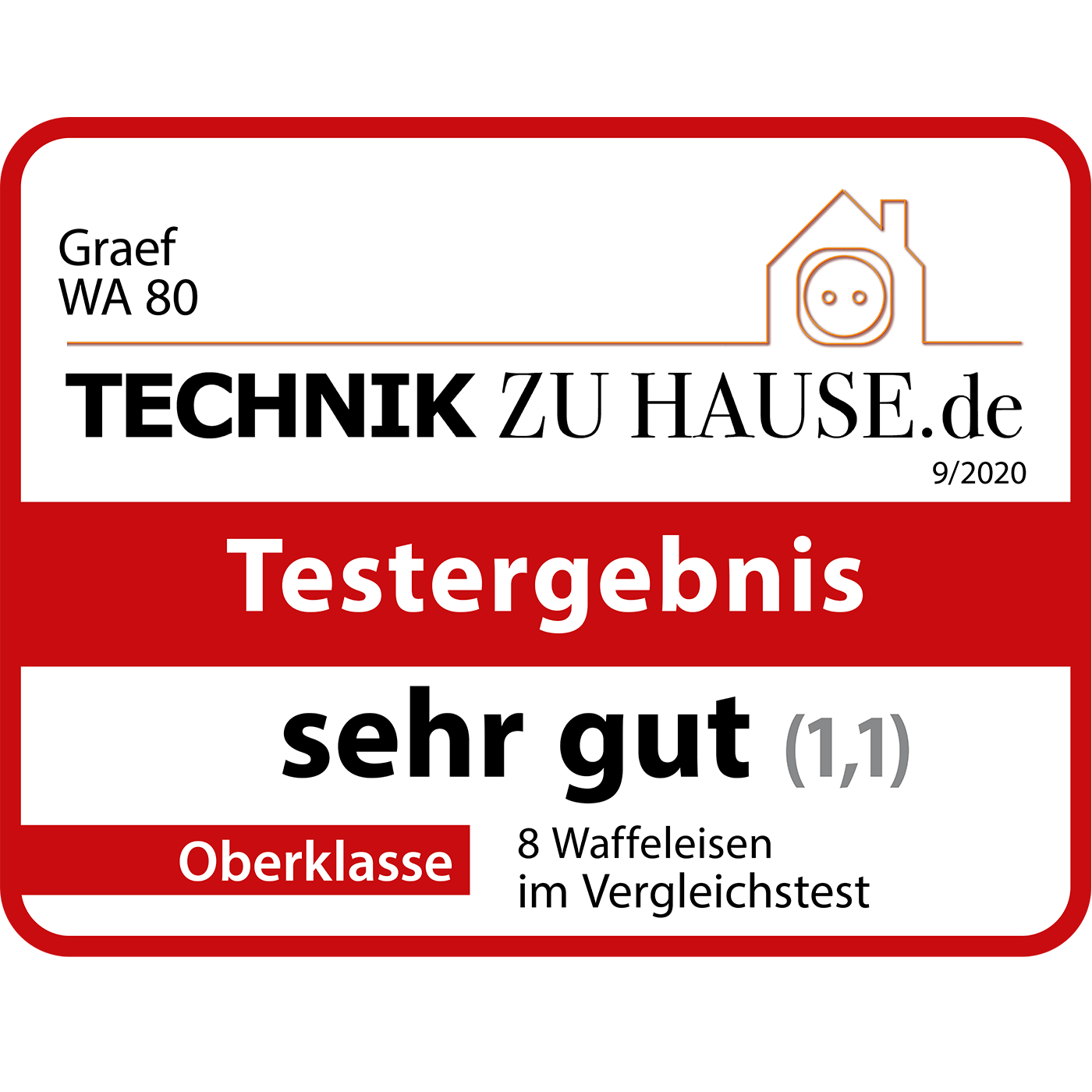 Graef WA 80, Technik zu Hause, très bon résultat (1,1), classe supérieure, 9/2020