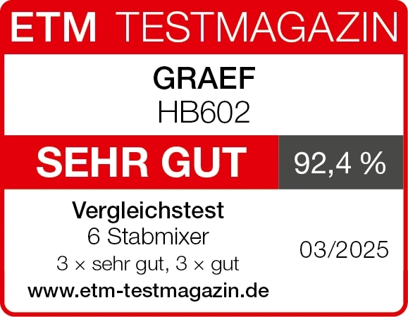 GRAEF HB602, ETM Testmagazin, TRÈS BON, 92,4%, test comparatif, 03/2025