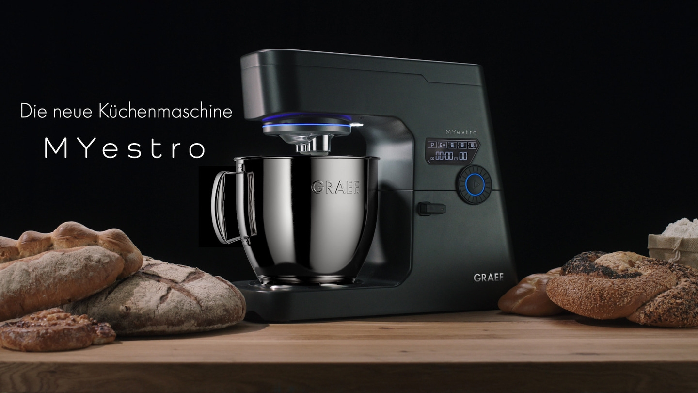 Robot culinaire Myestro, pain, bois, noir, Graef, pâtisserie, cuisine, nourriture, design, moderne