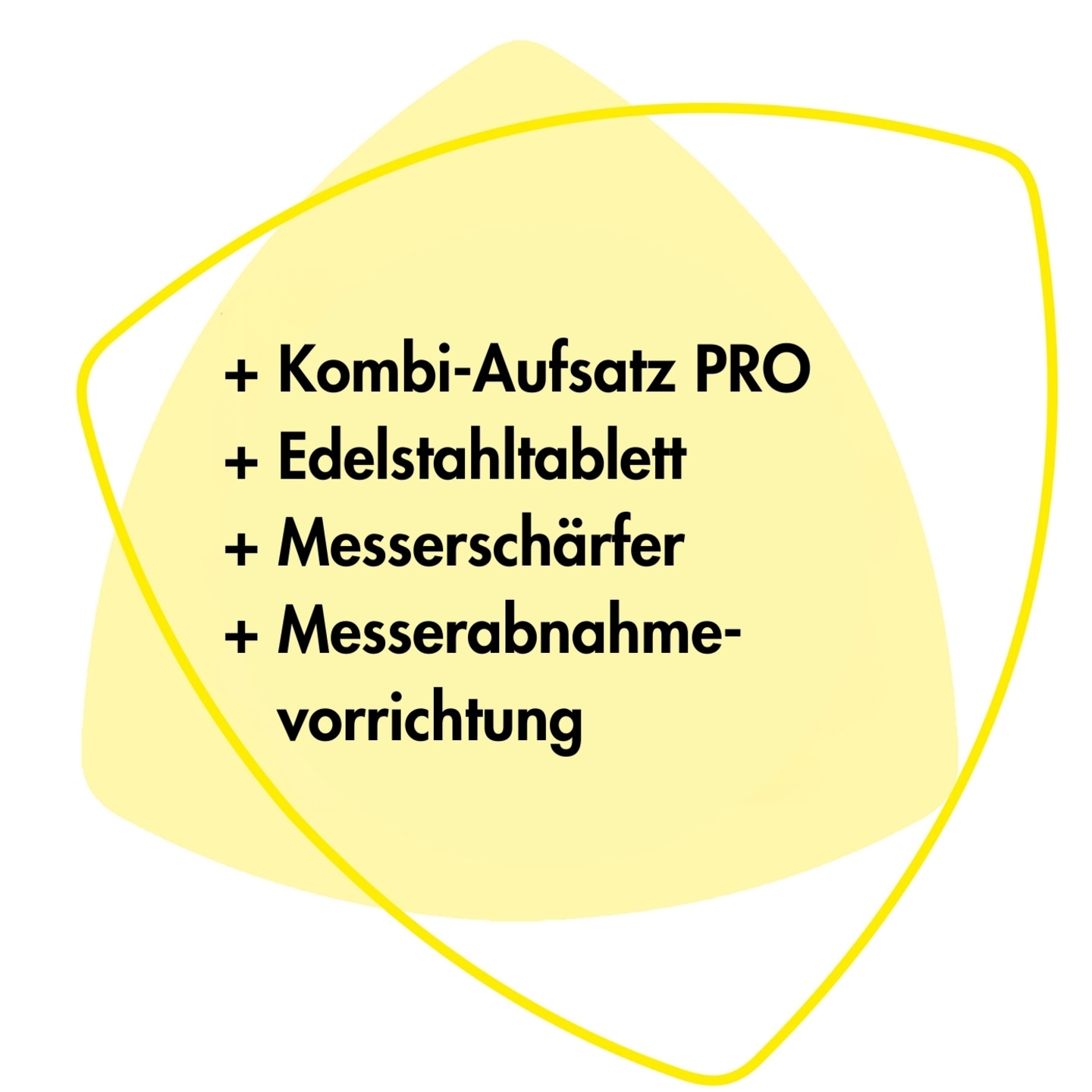 Kombi-Aufsatz PRO, plateau en acier inoxydable, affûteur de couteaux, dispositif de retrait de couteau